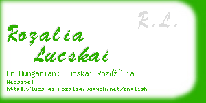 rozalia lucskai business card